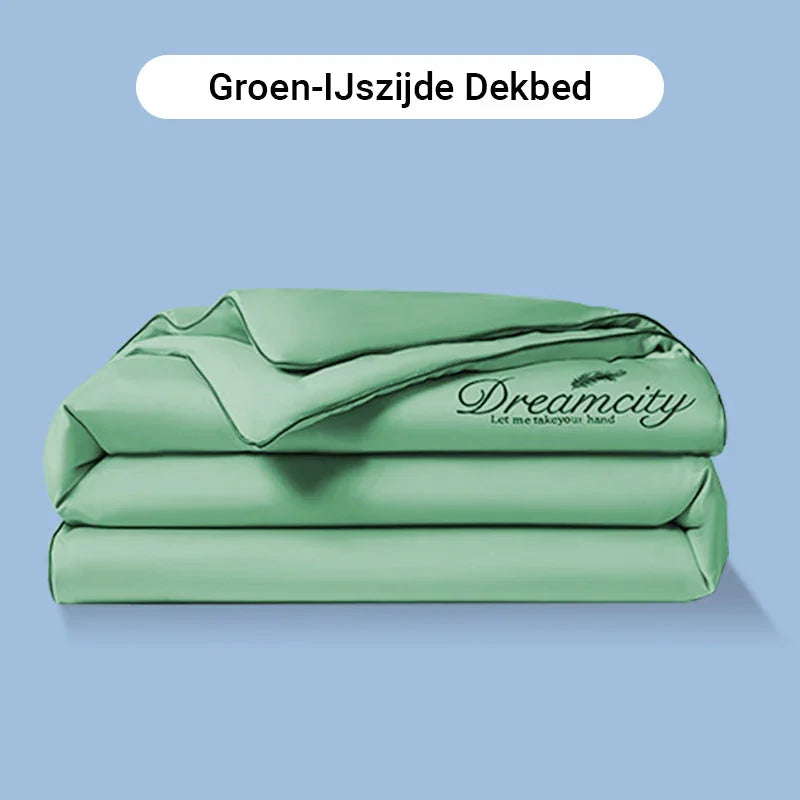 🥵🚫 50% KORTING! Je matras is geen oven. Met deze ijslucht-lichte zomerset voelt je bed als een koel hotelbed op een Grieks eiland. Ademend, zweetafstotend, en zo glad dat je er bijna uit glijdt van comfort!
