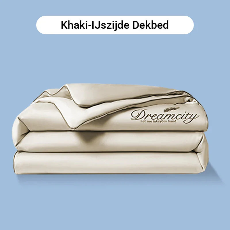 🥵🚫 50% KORTING! Je matras is geen oven. Met deze ijslucht-lichte zomerset voelt je bed als een koel hotelbed op een Grieks eiland. Ademend, zweetafstotend, en zo glad dat je er bijna uit glijdt van comfort!