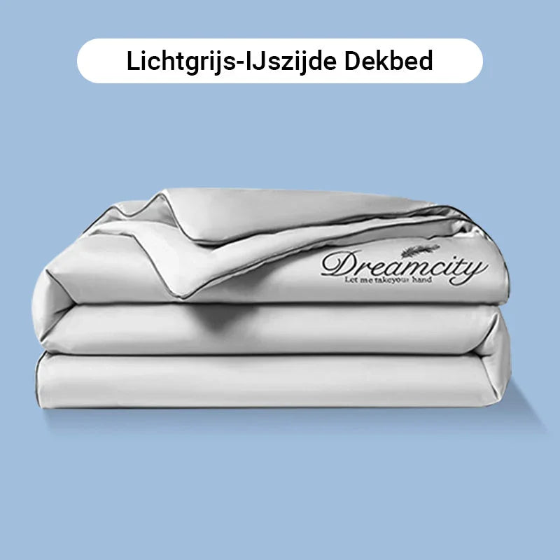 🥵🚫 50% KORTING! Je matras is geen oven. Met deze ijslucht-lichte zomerset voelt je bed als een koel hotelbed op een Grieks eiland. Ademend, zweetafstotend, en zo glad dat je er bijna uit glijdt van comfort!