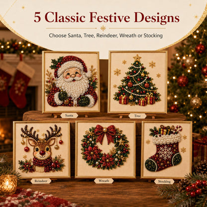 🧘 Ontspannend en geschikt voor beginners 🎨💎 DIY Kerst Parel & Strass Schilderkit