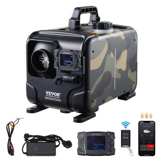 🔈🔈60% KORTING!!🌡️8 kW dieselkachel, 12 V/24 V alles-in-één diesel luchtverwarmer, Bluetooth app-bediening, afstandsbediening en display, CO-alarm, snelle verwarming💨