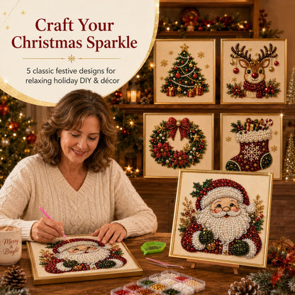 🧘 Ontspannend en geschikt voor beginners 🎨💎 DIY Kerst Parel & Strass Schilderkit