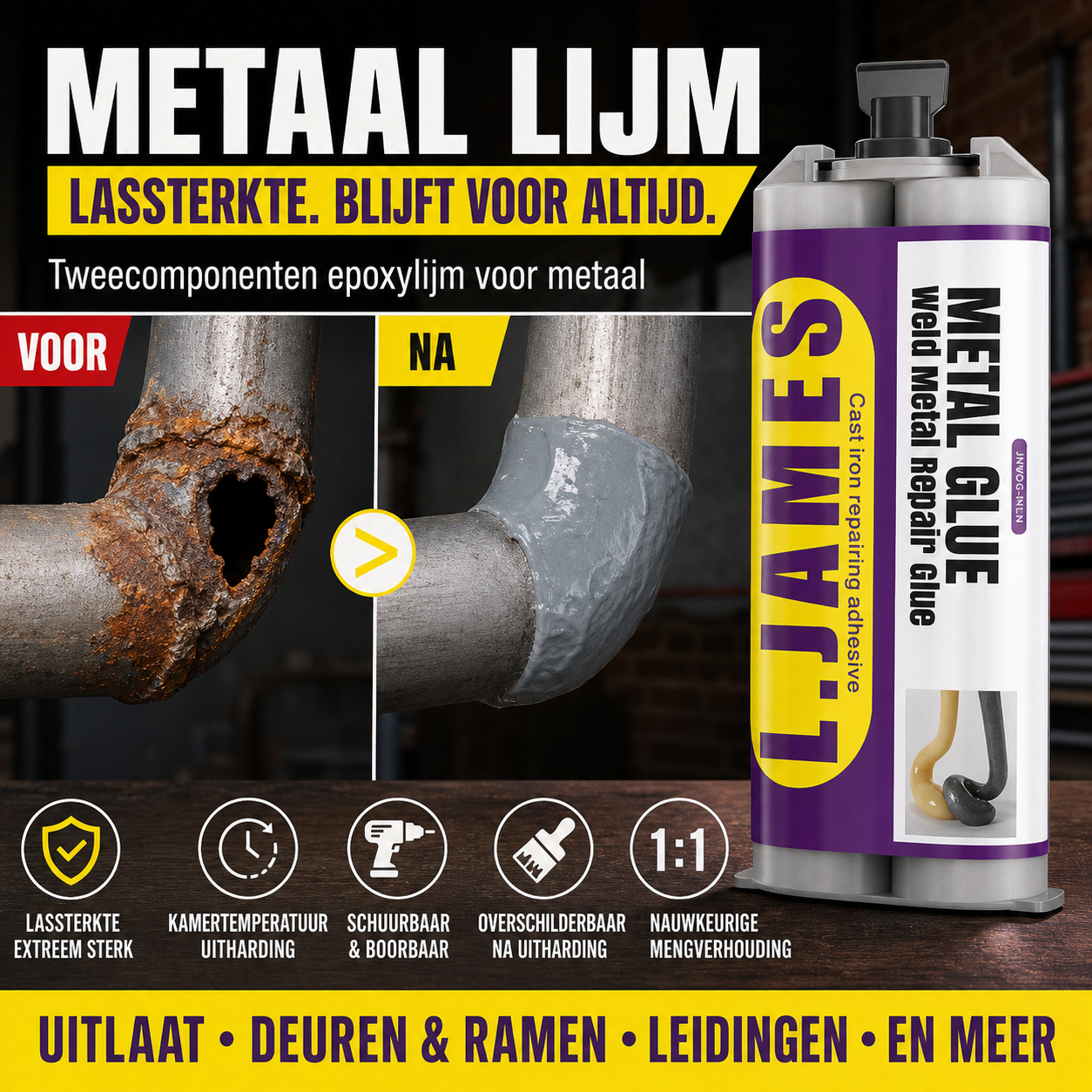 🔩 50% korting! Koud lasmiddel voor uitlaat & leiding – hittebestendig, slagvast en stopt lekkages voorgoed. Geen lassen nodig.