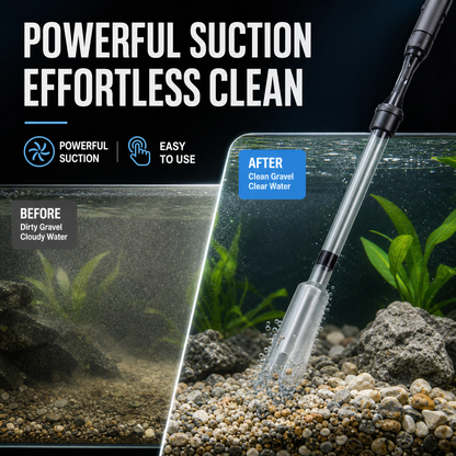 🎉50K+ VERKOCHT💧Elektrische aquariumgrindreiniger, automatische vuilzuiger zonder handmatig pompen