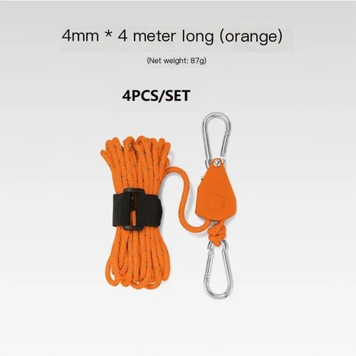 🔥55% korting🪢Bärbar Justerbar Fix Tält Hög styrka Snabb koelkast Remskiva Camping Rope 🌳 (4 stuks / set)