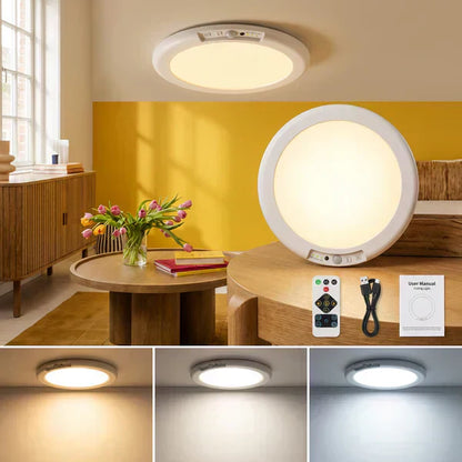 💥Grote Uitverkoop - 50% Korting💡 Oplaadbare Bewegingssensor Plafondlamp met Afstandsbediening - Magnetische Draadloze Plafondlamp op Batterij