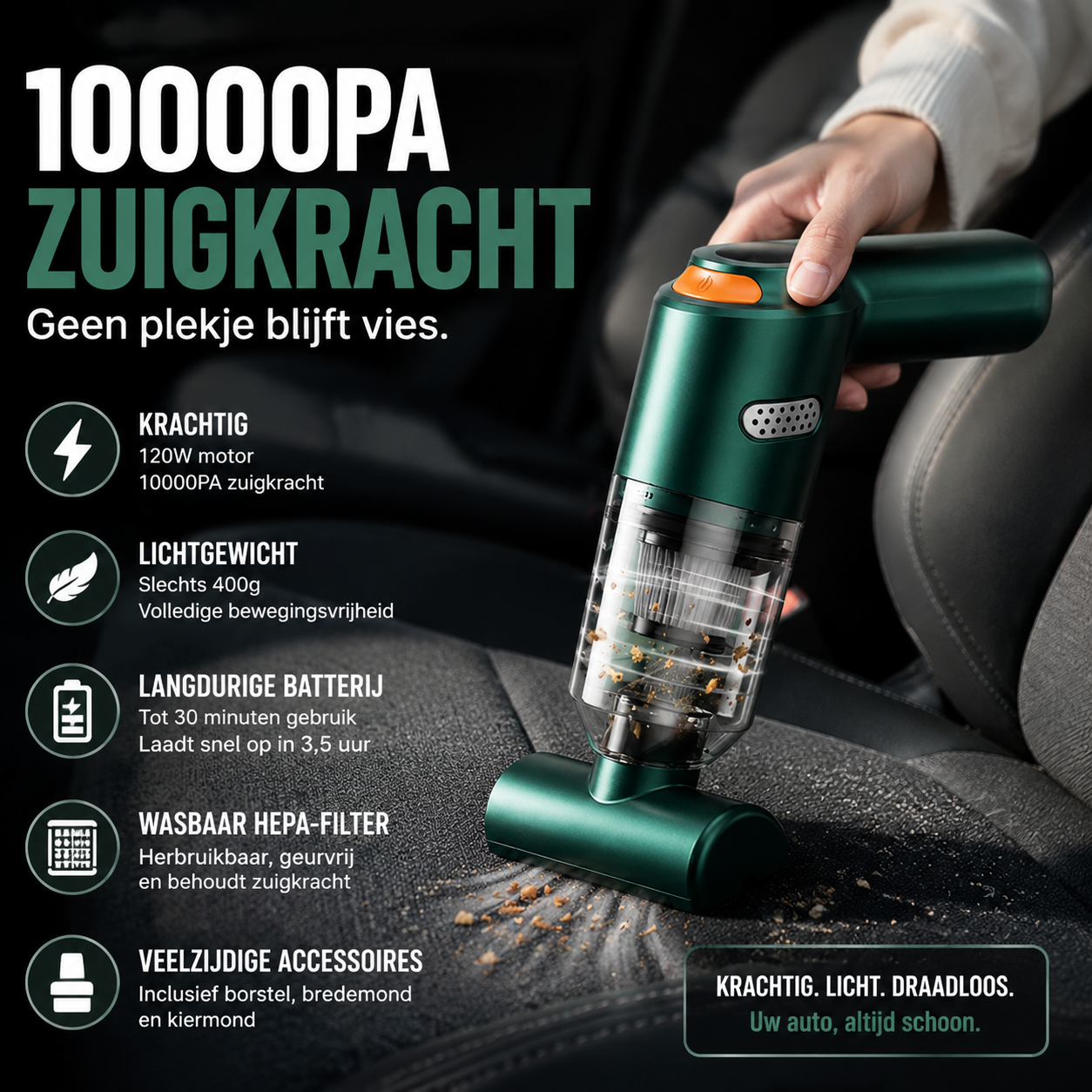 ⚡ Draadloze autostofzuiger die écht werkt. Geen plekje blijft vies. 🎯