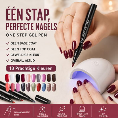 💅 KOOP 1, KRIJG 1 GRATIS! ✨ One Step Nail Gel Pen – Inclusief gratis mini UV-nagellamp – Geen basis- of topcoat nodig – perfect voor doe-het-zelf manicures onderweg 🎨💡✨