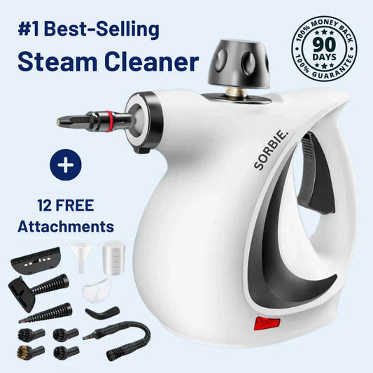 🧼 60% KORTING! 🚿 Handstoomreiniger – Drukverhogend, geschikt voor diverse oppervlakken & 12-delige set – Chemievrij, hygiënisch & grondige reiniging ✨