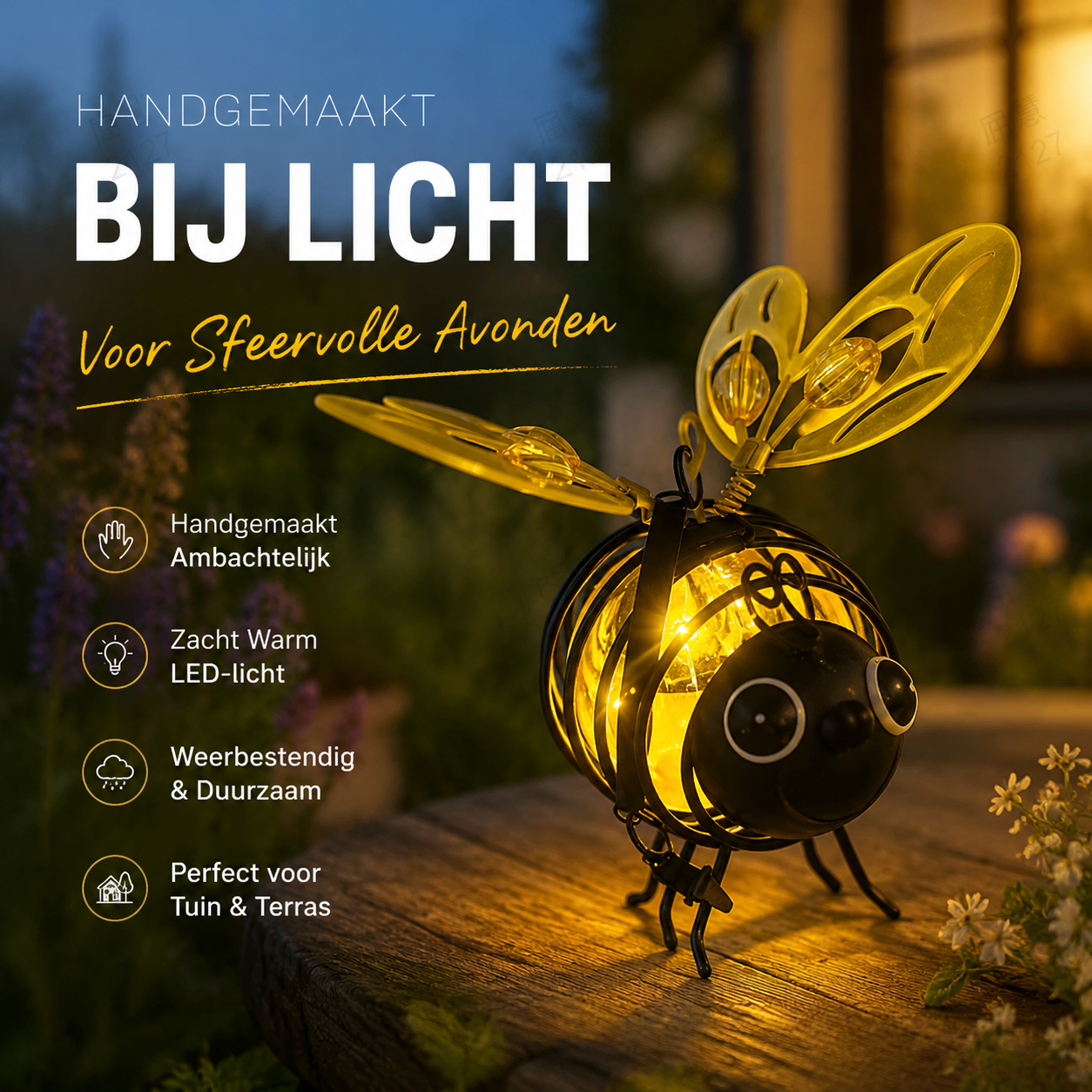 🐝 Buiten Hangend Zonne-energie Bij Licht - Het Perfecte Cadeau Voor Plantenliefhebbers, Mama's Of Iedereen Die Glimlacht❤️