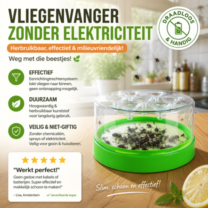 💥50% KORTING!♻️Herbruikbare niet-elektrische vliegenval