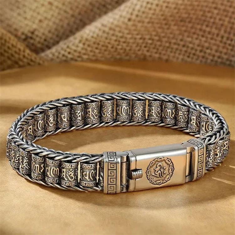 💎 60% KORTING! 💎 Tibetaans gebedswielarmband – 925 sterling zilver, gelukshanger & Valentijnsdagcadeau
