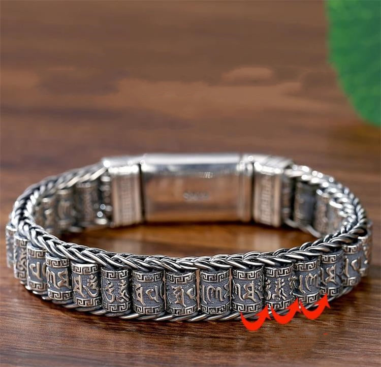 💎 60% KORTING! 💎 Tibetaans gebedswielarmband – 925 sterling zilver, gelukshanger & Valentijnsdagcadeau