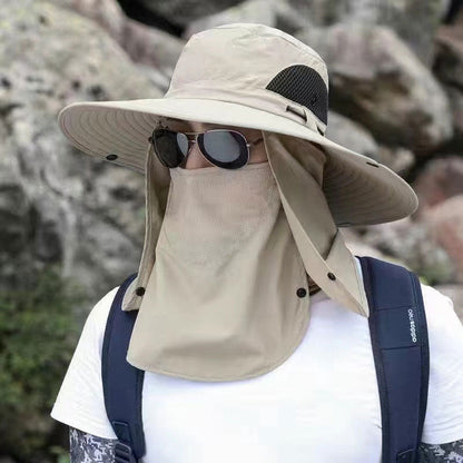 Professionele outdoor zonnehoed 🛡️ UPF50+ brede rand + gezichtsmasker, ademend ontwerp, bescherming tegen zon en insecten, de eerste keuze voor zomerse wandelingen 🥾