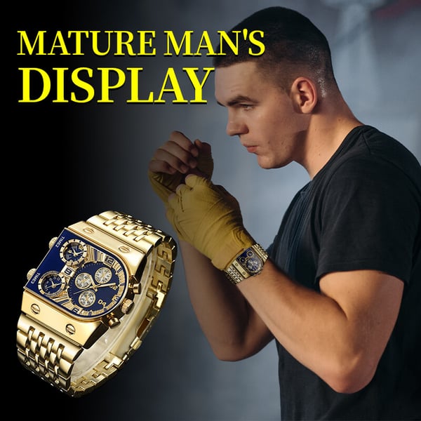 💼Zakelijk herenhorloge | Grote wijzerplaat van 51 mm | Goudkleurige en stalen vouwsluiting | Waterdicht en stijlvol