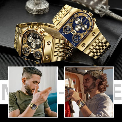 💼Zakelijk herenhorloge | Grote wijzerplaat van 51 mm | Goudkleurige en stalen vouwsluiting | Waterdicht en stijlvol