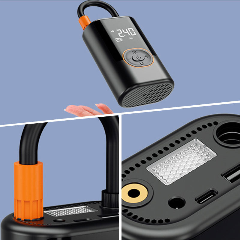 🚗NU 60% KORTING🔥 Multifunctionele draagbare autobandenpomp met verlichting