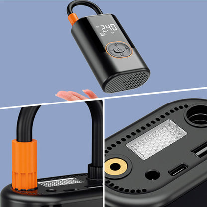 🚗NU 60% KORTING🔥 Multifunctionele draagbare autobandenpomp met verlichting