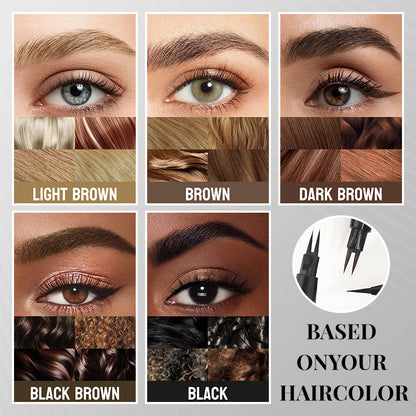 2 in 1 Vloeibaar Wenkbrauwpotlood - Waterproof & Zweetbestendig