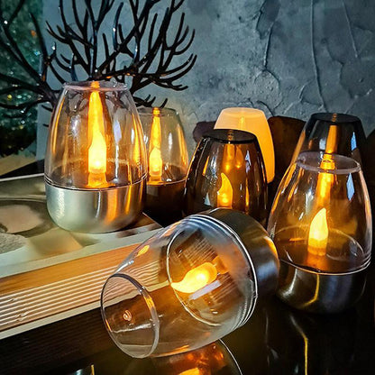 🕯️ KOOP 2, KRIJG 1 GRATIS! ☀️ Set van 6 LED-tafellampen op zonne-energie – Vlamloos & Waterdicht, Automatisch aan/uit met schemersensor voor tuin & feestjes 🏕️