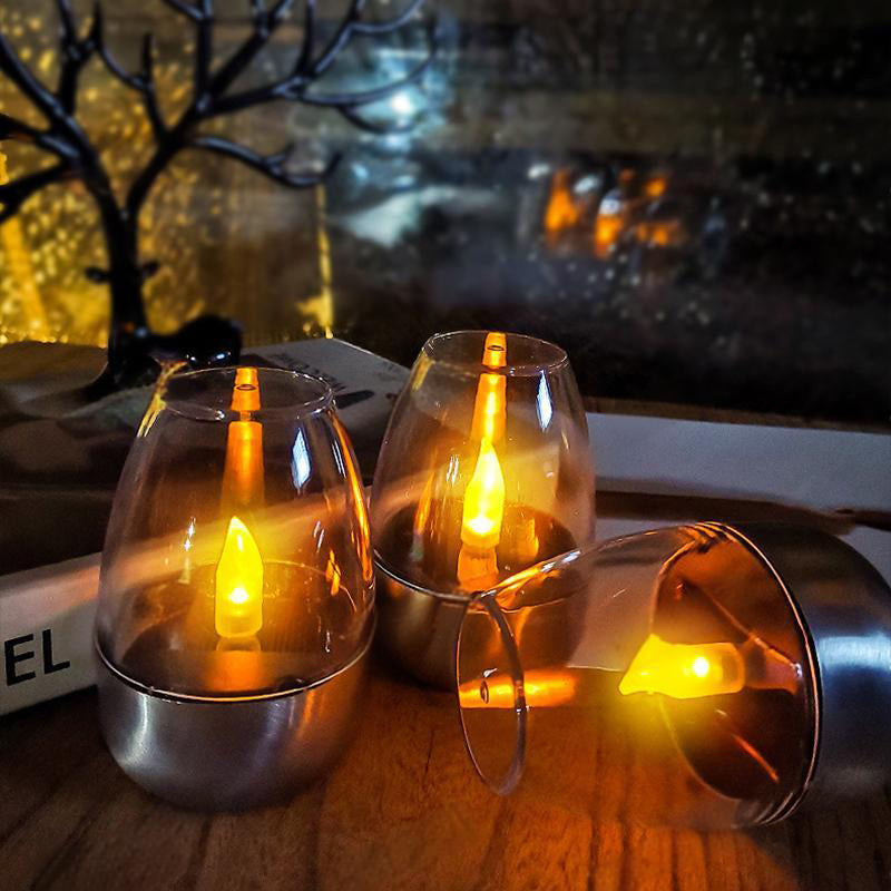 🕯️ KOOP 2, KRIJG 1 GRATIS! ☀️ Set van 6 LED-tafellampen op zonne-energie – Vlamloos & Waterdicht, Automatisch aan/uit met schemersensor voor tuin & feestjes 🏕️