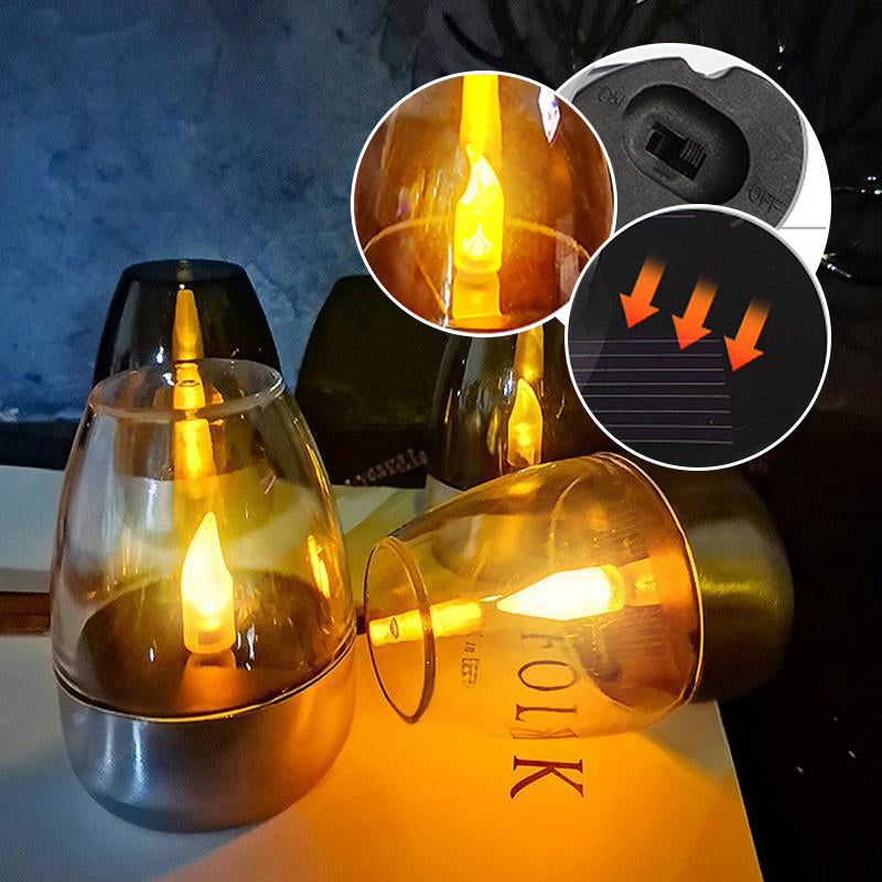🕯️ KOOP 2, KRIJG 1 GRATIS! ☀️ Set van 6 LED-tafellampen op zonne-energie – Vlamloos & Waterdicht, Automatisch aan/uit met schemersensor voor tuin & feestjes 🏕️