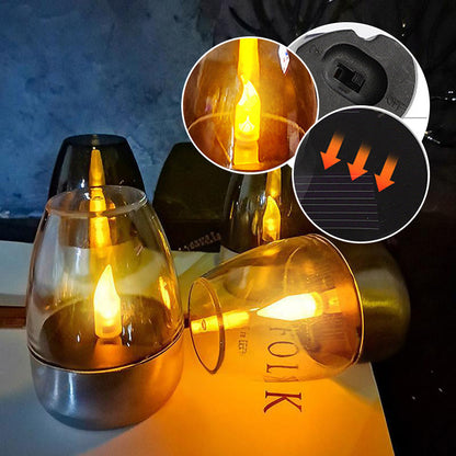 🕯️ KOOP 2, KRIJG 1 GRATIS! ☀️ Set van 6 LED-tafellampen op zonne-energie – Vlamloos & Waterdicht, Automatisch aan/uit met schemersensor voor tuin & feestjes 🏕️