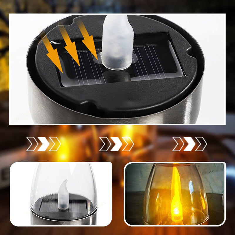 🕯️ KOOP 2, KRIJG 1 GRATIS! ☀️ Set van 6 LED-tafellampen op zonne-energie – Vlamloos & Waterdicht, Automatisch aan/uit met schemersensor voor tuin & feestjes 🏕️