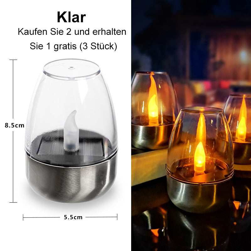 🕯️ KOOP 2, KRIJG 1 GRATIS! ☀️ Set van 6 LED-tafellampen op zonne-energie – Vlamloos & Waterdicht, Automatisch aan/uit met schemersensor voor tuin & feestjes 🏕️