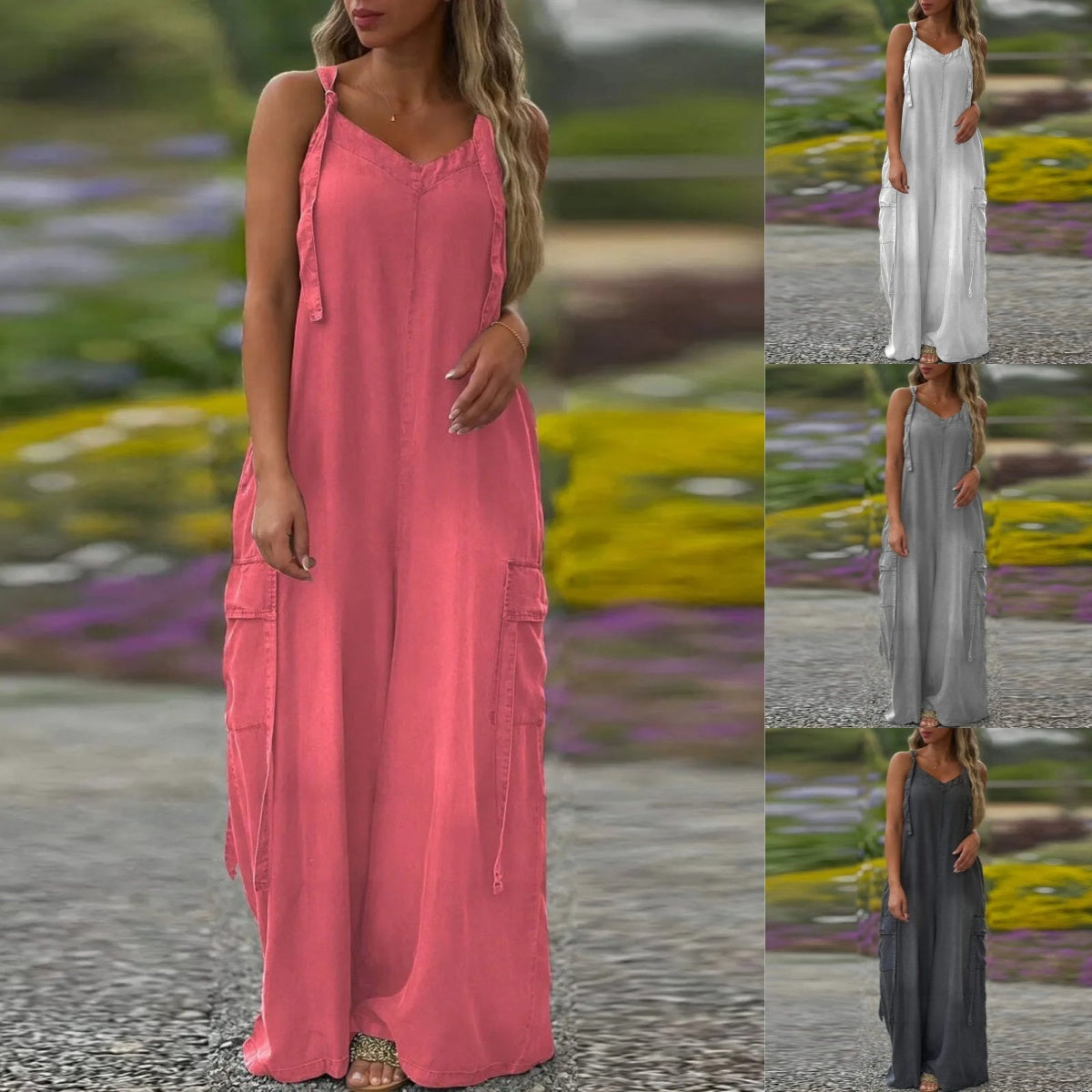 🌸Speciale prijs🌸  Dames losse jumpsuit met wijde pijpen en zakken