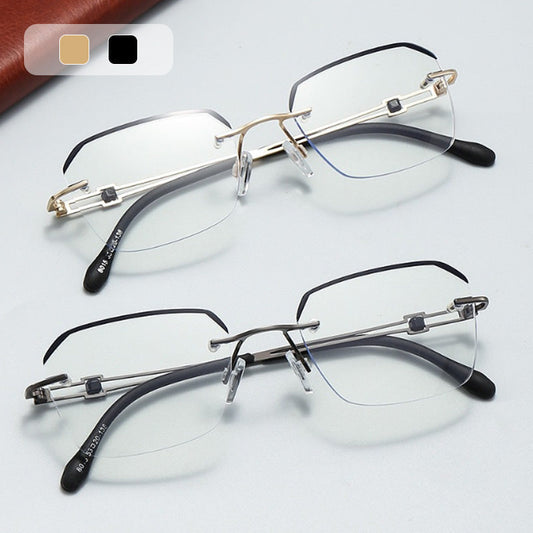 🔥50% KORTING🔍 Bril zonder montuur met blauwlichtfilter | Geavanceerde technologie voor het filteren van blauw licht · 👓 Stijlvol ontwerp zonder montuur · Perfect voor zowel vrijetijds- als zakelijke gelegenheden