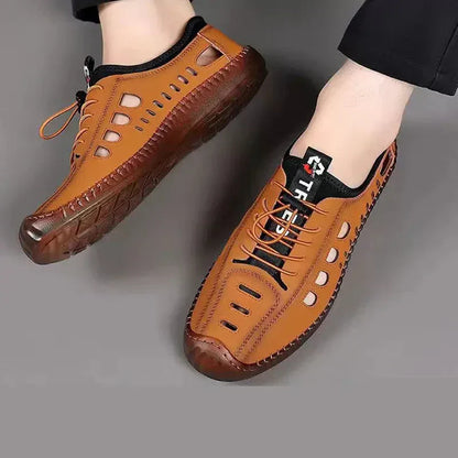 🥾 TIJDELIJKE AANBIEDING: 50% KORTING! ✨ Wandelschoenen zonder veters – zacht leer, ademend, antislip 🏔️