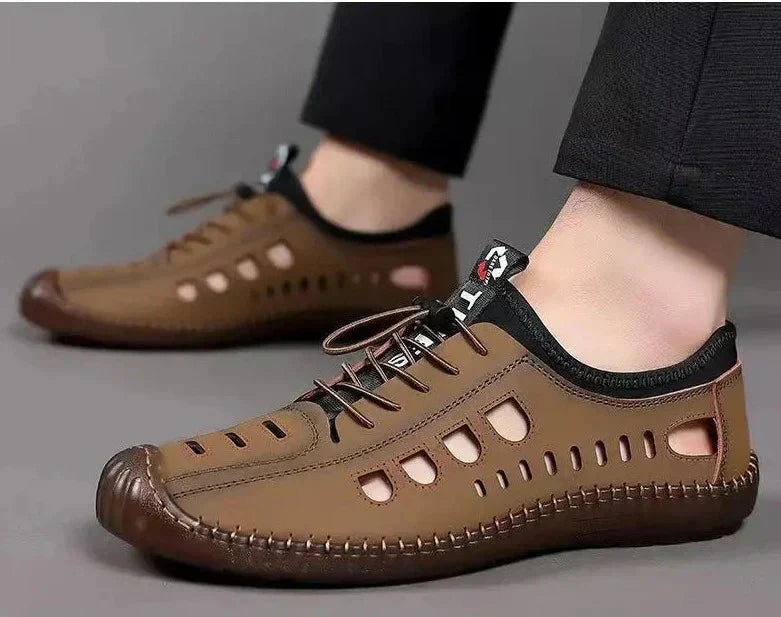 🥾 TIJDELIJKE AANBIEDING: 50% KORTING! ✨ Wandelschoenen zonder veters – zacht leer, ademend, antislip 🏔️