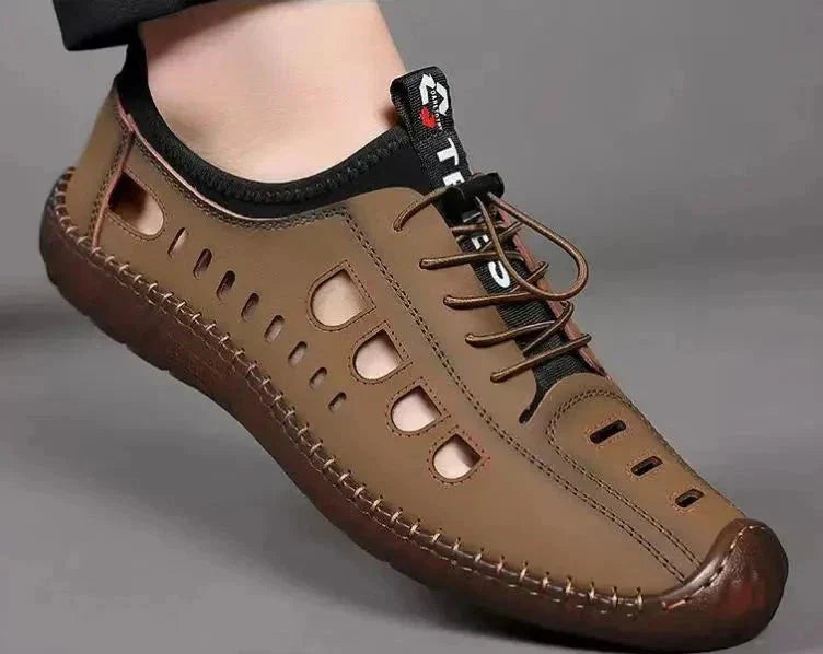 🥾 TIJDELIJKE AANBIEDING: 50% KORTING! ✨ Wandelschoenen zonder veters – zacht leer, ademend, antislip 🏔️