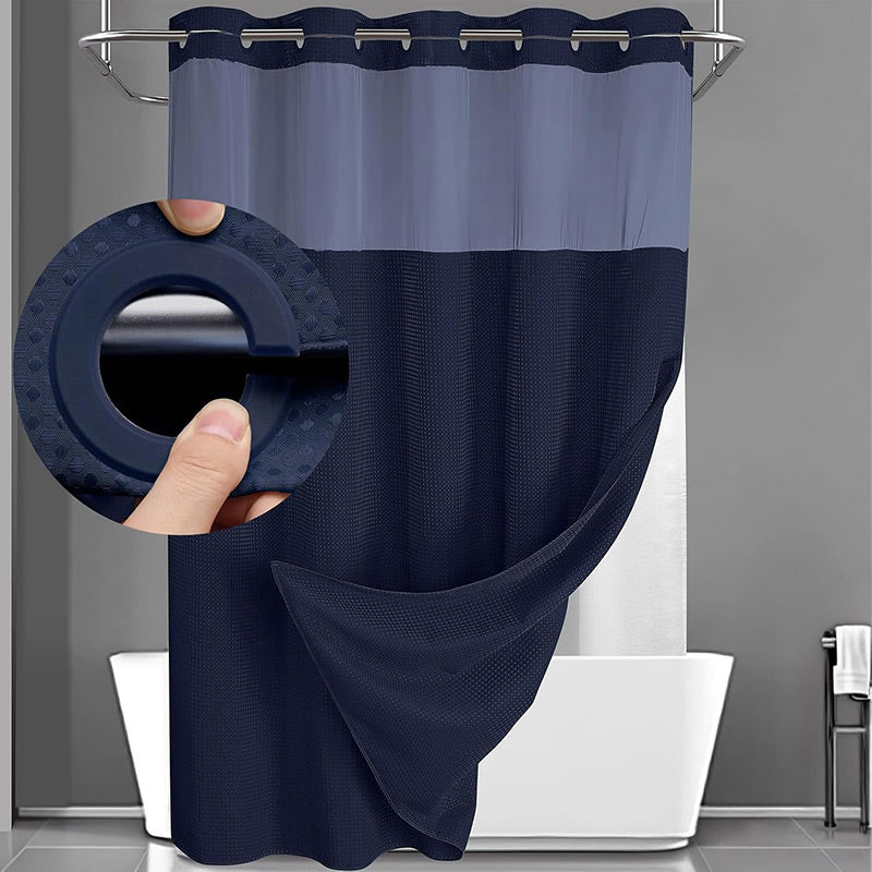 🛁💎 50% KORTING! Dubbel waterdicht, wafeltextuur design, en een transparant venster dat licht doorlaat maar jou verborgen houdt. Dit is geen gordijn, dit is een upgrade voor je hele badkamer.