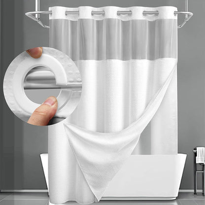 🛁💎 50% KORTING! Dubbel waterdicht, wafeltextuur design, en een transparant venster dat licht doorlaat maar jou verborgen houdt. Dit is geen gordijn, dit is een upgrade voor je hele badkamer.