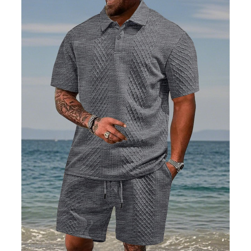 👕 Herenpak met ruitjesprint ✨ Makkelijk te combineren, casual en losse pasvorm, veelzijdige kraag, één stuk is alles wat je nodig hebt voor thuis of een dagje uit 🛋️