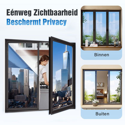 🪟 Privacy- en warmtewerende raamfolie |  🏠 Thuis/kantoor/autoruiten – naar wens op maat te knippen -- houdt 99% van de UV-straling tegen - warmtewerend en koelhoudend