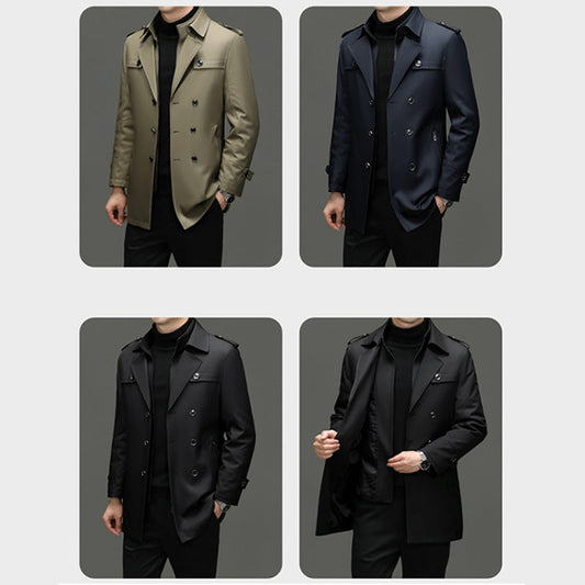 🔥55% korting🔥Halflange trenchcoat voor heren met uitneembare voering