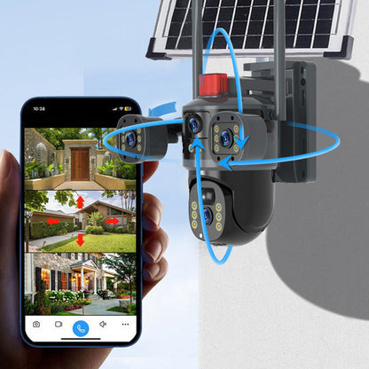 💥2025 Nieuwe Hot Sale🎥 Triple-Lens Solar 360° Dome Camera🚀Gratis verzending