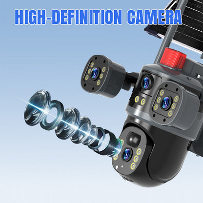 💥2025 Nieuwe Hot Sale🎥 Triple-Lens Solar 360° Dome Camera🚀Gratis verzending