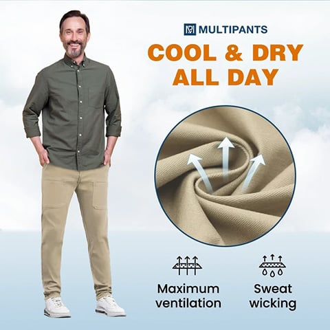 👖50% KORTING🛠️MultiPants – Duurzame cargobroek met meerdere zakken en hoge stretch