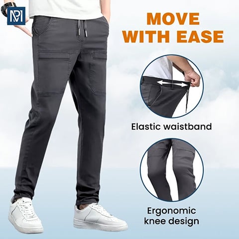 👖50% KORTING🛠️MultiPants – Duurzame cargobroek met meerdere zakken en hoge stretch