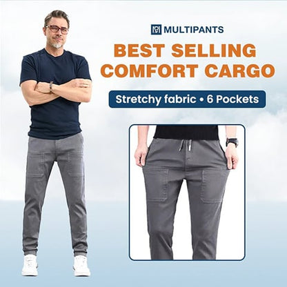 👖50% KORTING🛠️MultiPants – Duurzame cargobroek met meerdere zakken en hoge stretch