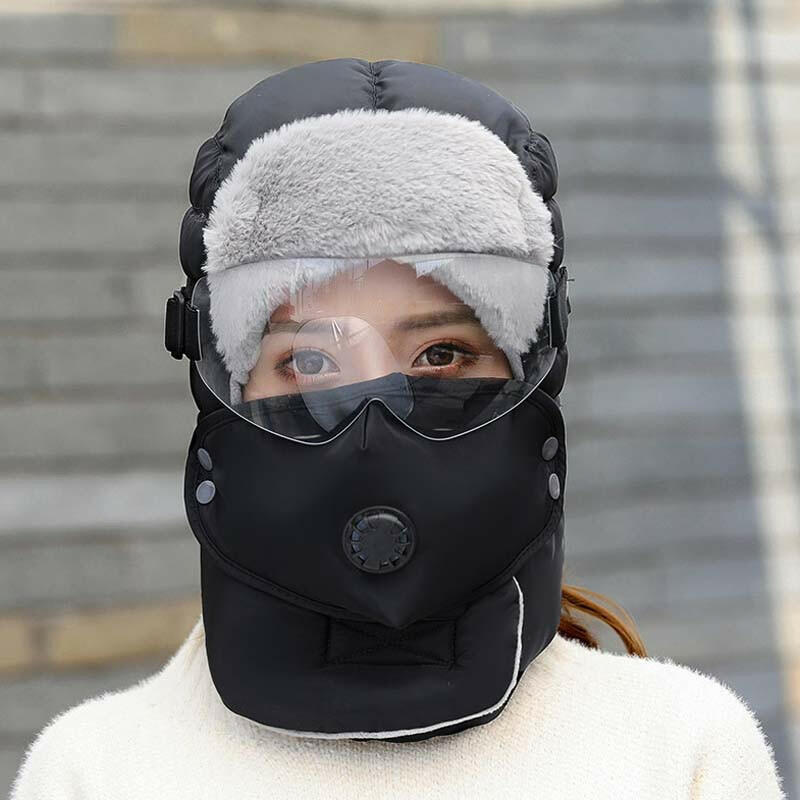 🔈🔈Winteruitverkoop - 60% KORTING❄️Thermische hoed met afneembaar ademhalingsventielmasker