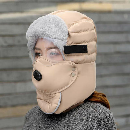 🔈🔈Winteruitverkoop - 60% KORTING❄️Thermische hoed met afneembaar ademhalingsventielmasker