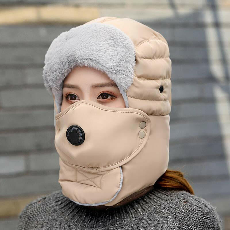 🔈🔈Winteruitverkoop - 60% KORTING❄️Thermische hoed met afneembaar ademhalingsventielmasker