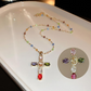 📿Laatste kans💎Kleurrijke Kruis Hanger Kettingen met Strasssteentjes