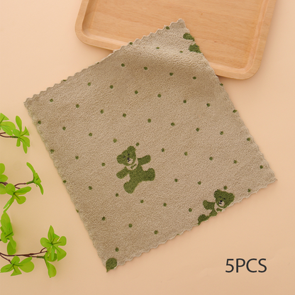 🔥Hot seller🔥5 stuks koraalkleurige flanellen vaatdoeken voor thuisgebruik