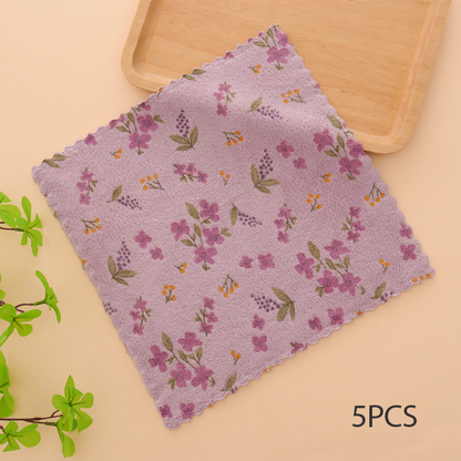 🔥Hot seller🔥5 stuks koraalkleurige flanellen vaatdoeken voor thuisgebruik